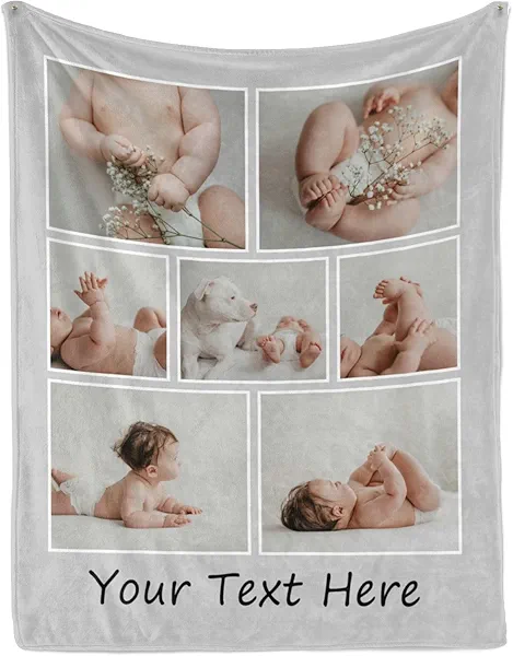 YMDLQDP Personalized Throw Blankets for Baby Adults Family Custom Blanket with Text Gifts for Birthday Christmas Anniversary Commemorative Blanket for Bedroom Home Decor