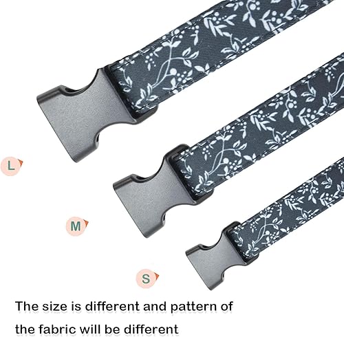 Miniatura 6 de Lindo collar de algodón para perro, patrones de flores, collares suaves y ajustables para cachorros, para hembras pequeñas, medianas y grandes, con