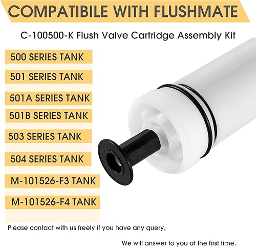 Miniatura 3 de C-100500-K Kit de montaje de cartucho de válvula de descarga, blanco, 1 paquete