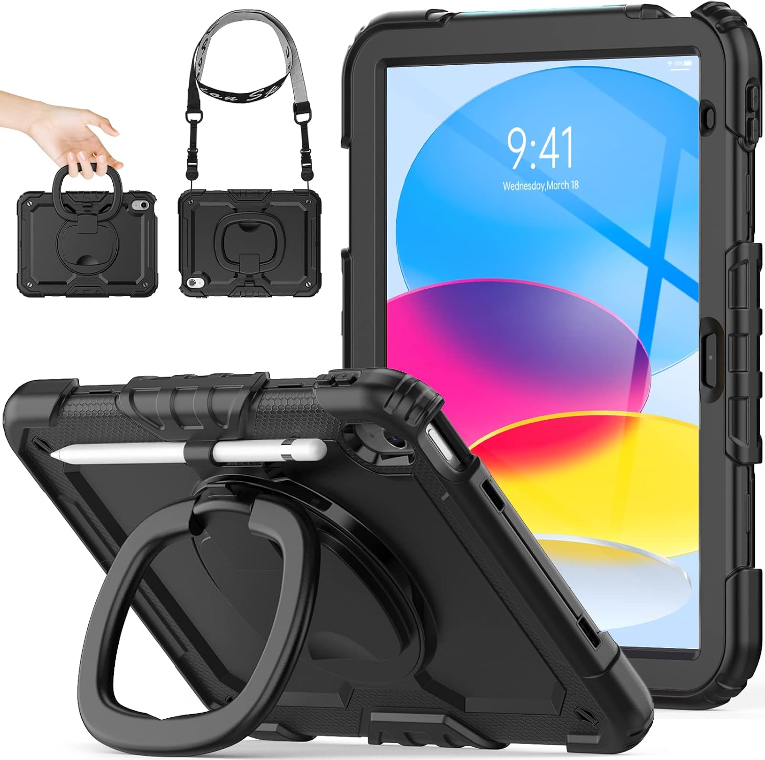 SEYMAC stock Case for iPad 10th Generation 10.9'' with Screen Protector