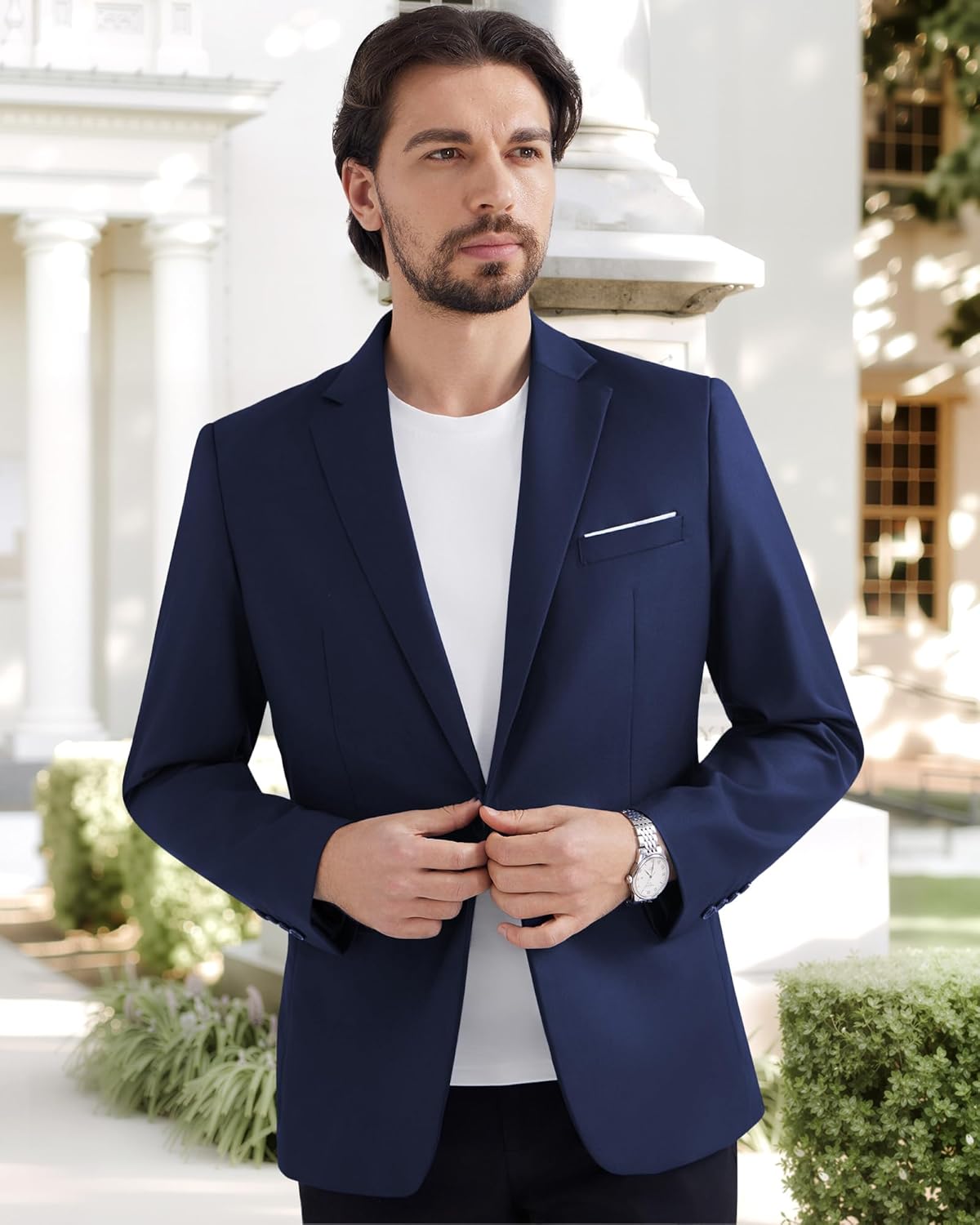 MAGE MALE Men's One Button Blazer Casual Solid Color Suit Jacket Slim Fit Lightweight Sport Coats Blazers - Image 8