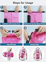 Vista 5 de HEETA Dry Bag Waterproof for Women Men, 5L/10L/20L/30L/40L Roll Top Lightweight Dry Storage Bag Backpack with Phone Case for Travel Swimming Boating