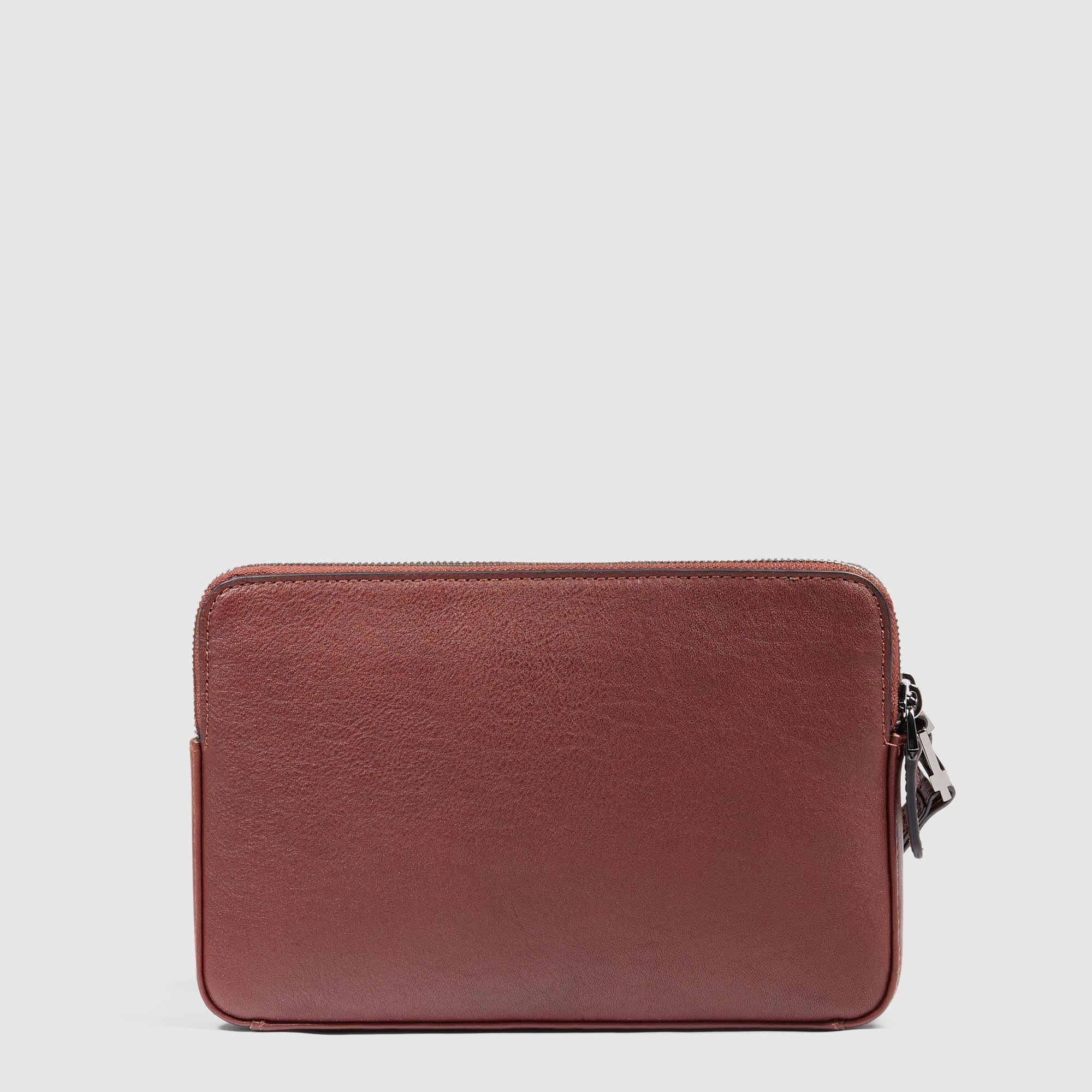 Piquadro – Bolso de mano de Cuero para hombre – Color tostado – Para profesionales