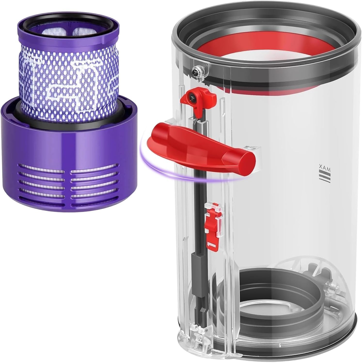 Contenitore per la Polvere di Ricambio Compatibile con Dyson Cyclone V10 Absolute V10 Animal V10 Animal Pro V10 Total Clean+SV12 Aspirapolvere Senza Fili, Pezzi di Ricambio per Contenitore No.969509