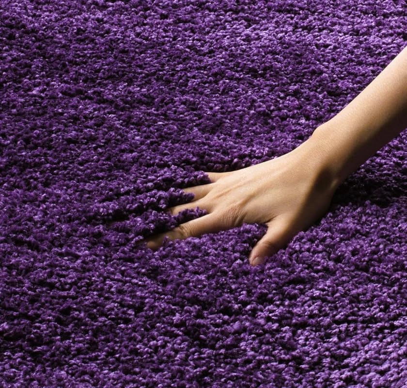 Image of Polyester Fluffy Fur Rugs & Modern Shaggy Floor Carpets for Living Room,Sofa Area,Hall,Kids Room,Guest Room | Elegent Bedside Runners for Besdroom(5X8 Feet Purple)