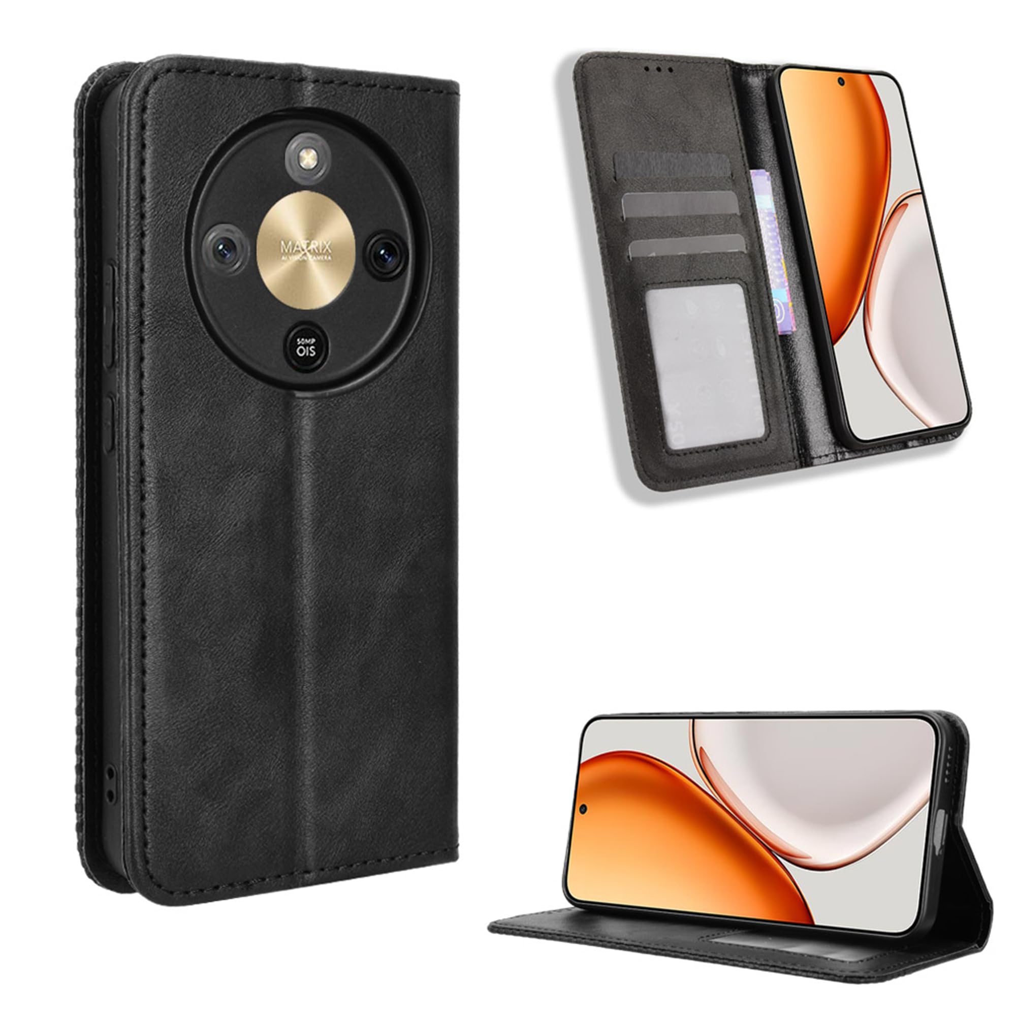 Fitudoos Coque Portefeuille Xiaomi 14T En Cuir PU Premium – Étui Rabat Magnétique Avec Pochette Cartes, Anti-Chute Et Protection Écran (Noir)