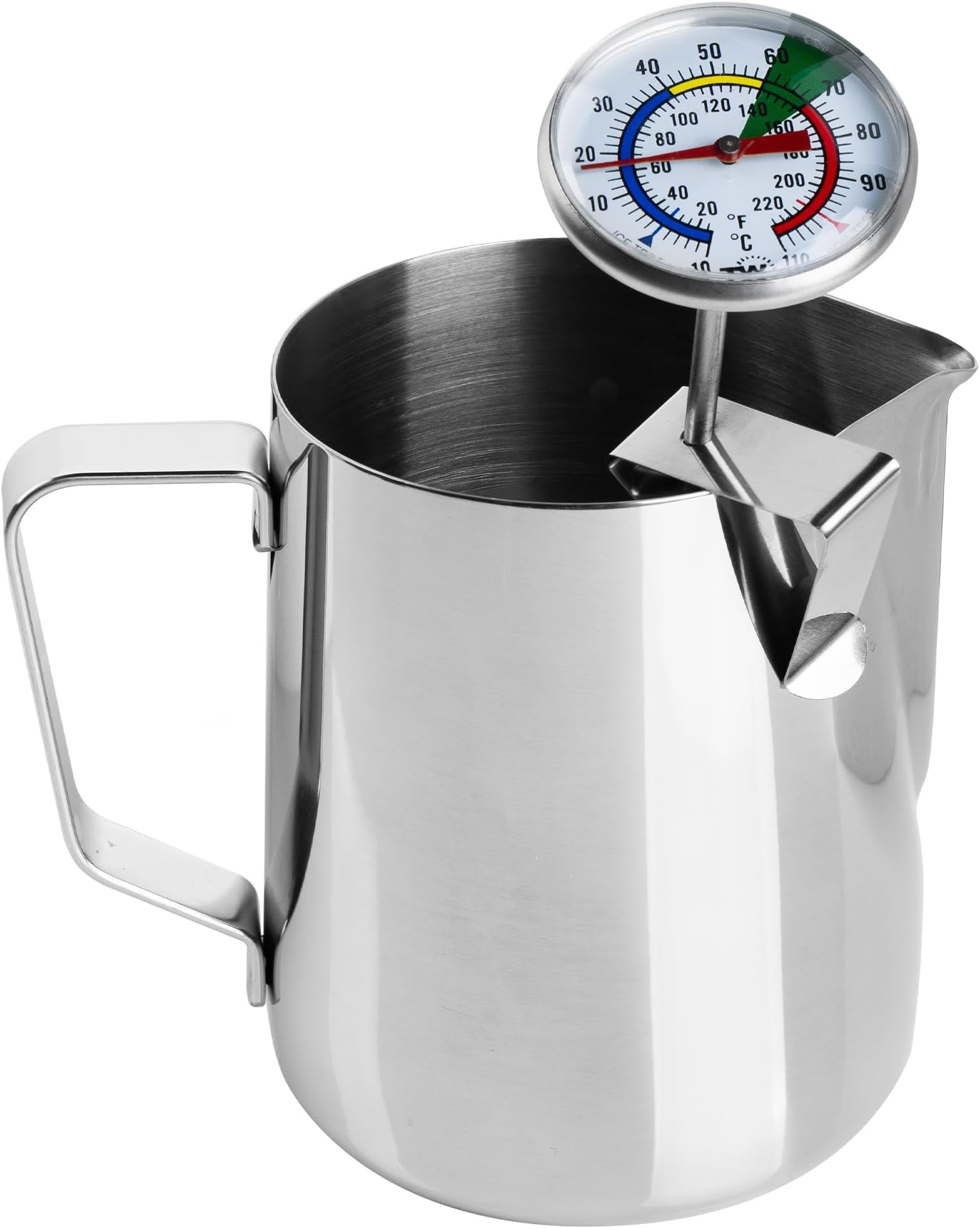 Milk Thermometer and 600ml Milk Frother Jug for Perfect Barista Style Coffee ...