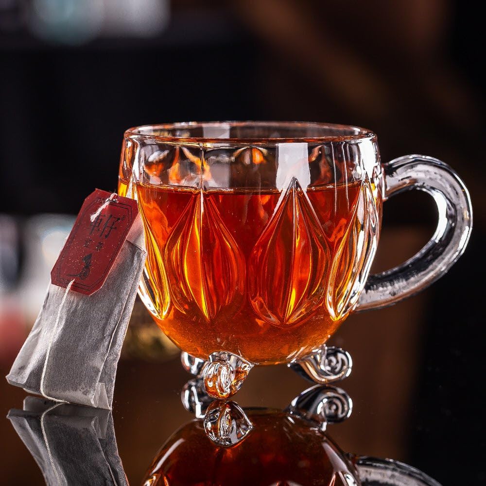 Glass Tea Cups Set of 6 - Elegant Drinkware -20