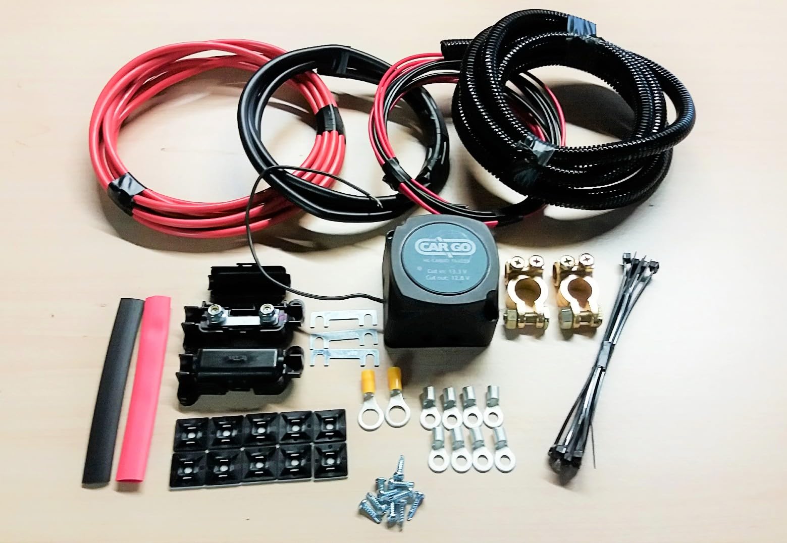 Cargo Kit de relé Dividida Resistente de 12 V con relé Sensible al Voltaje de 140 A y 5 m de Largo