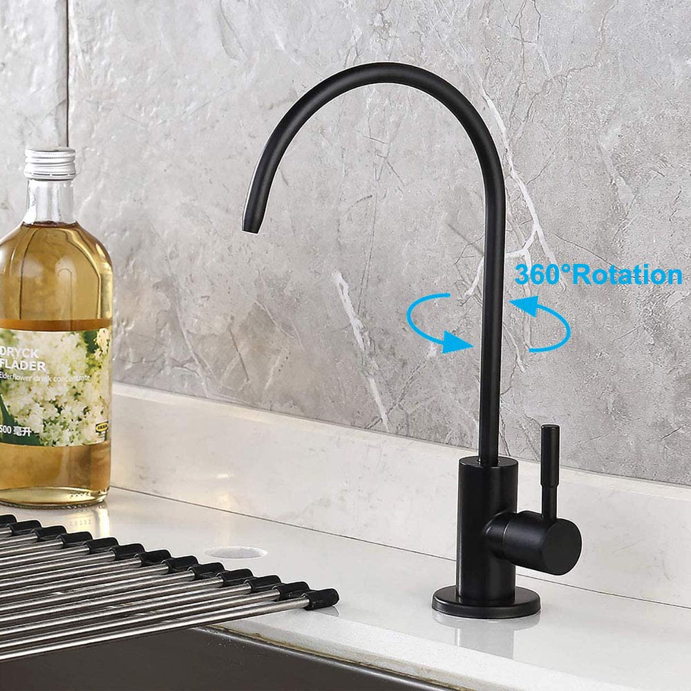Grifo de agua potable, grifo de bebidas de cocina en acero inoxidable 304, grifo de filtro de agua pura sin espacio de aire para fregadero, apto para sistema de purificación de agua de ósmosis inversa