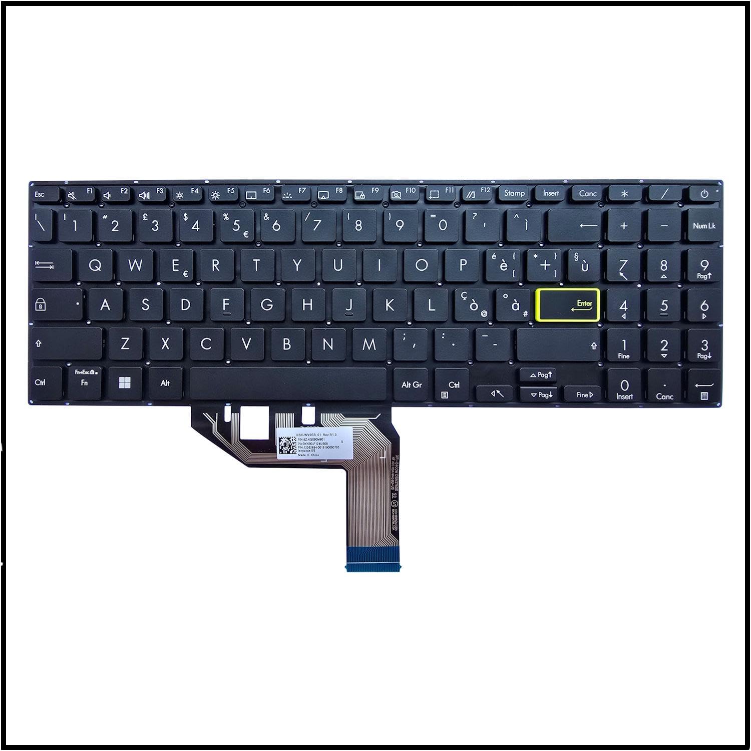 TASTIERA ITALIANA PER ASUS VIVOBOOK S15 S533EA-L1973T NERA