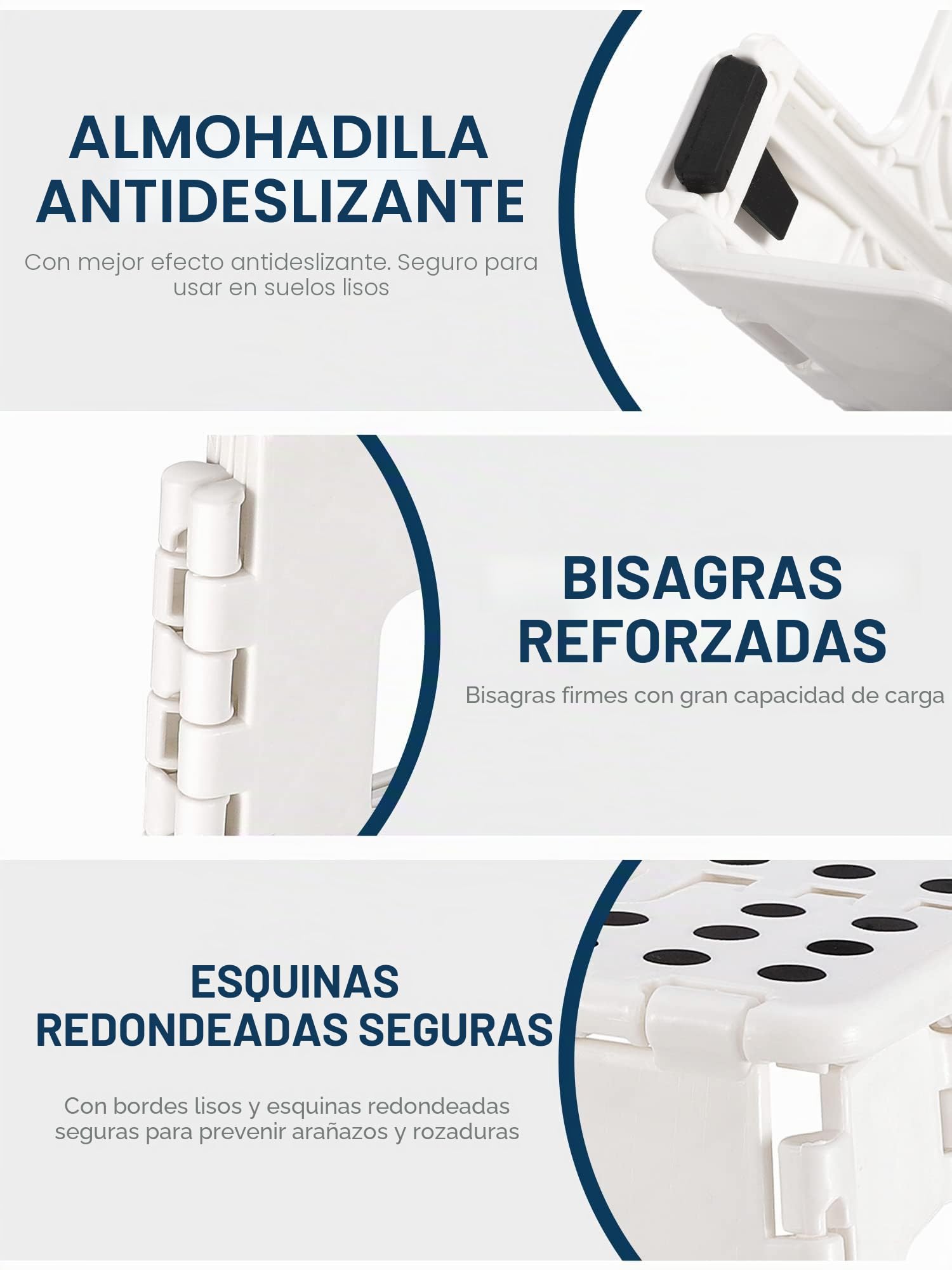 HOUSE DAY Taburete Plegable - Taburete Plegable Blanco, Portátil