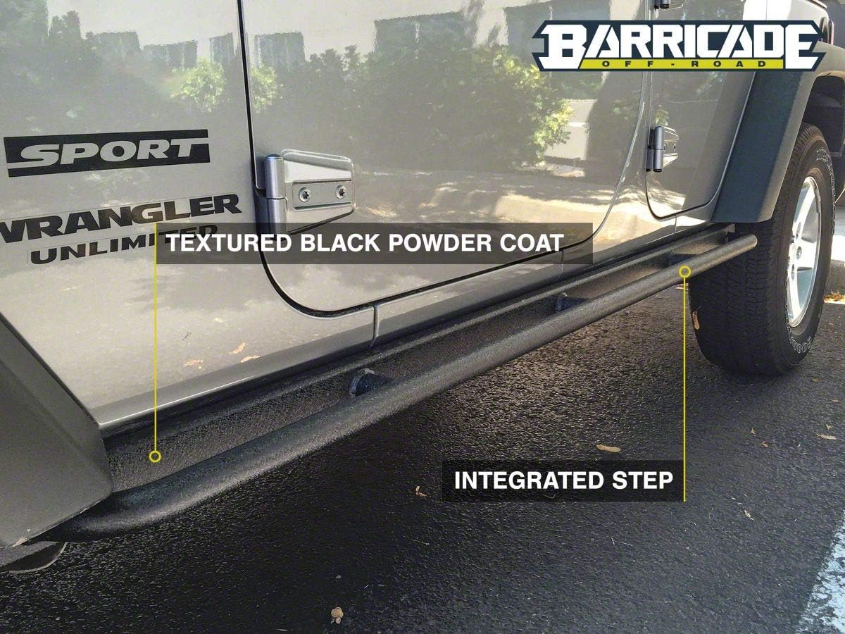 Barricade Enhanced Rubi Rails; Textured Black Compatible with 07-18 Jeep Wrangler JK 4-Door