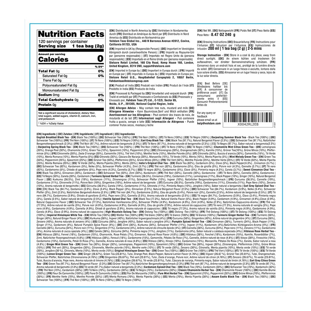 VAHDAM, Advent Calendar 2026 Tea Bags (240g/8.47oz) Limited Edition Holiday Gift Box - 24 Flavors, 5 Each | Christmas Advent Calendar 2026 for Adults | Advent Calendar 2026 Adult Women and Men