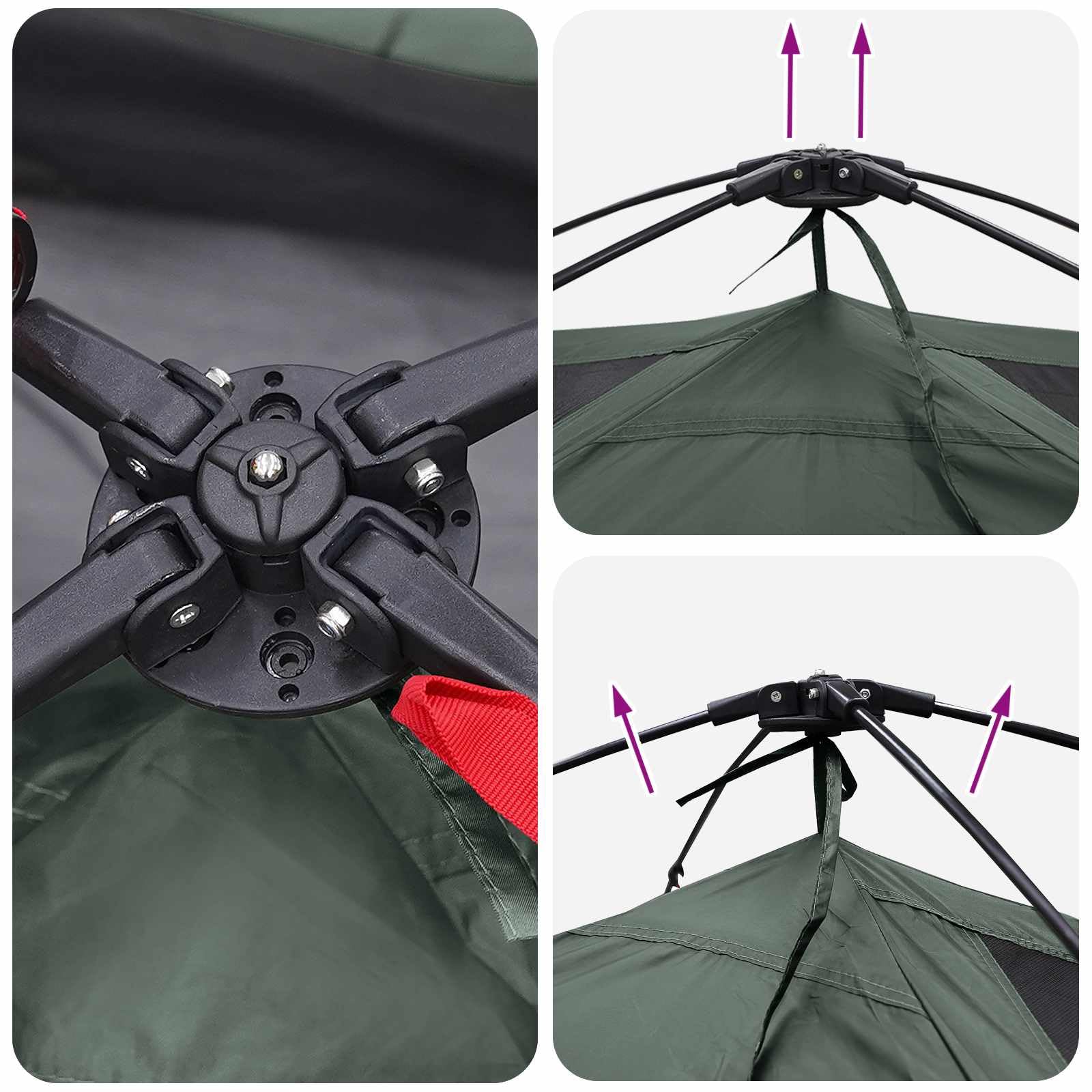 Mangloder Sofort Zelt Grün x x Polyester Stahl Campingzelt Wandern Trekkingzelt Kuppelzelt für Outdoor Festivals Strand und Garten, leicht, wasserdicht, kompakt