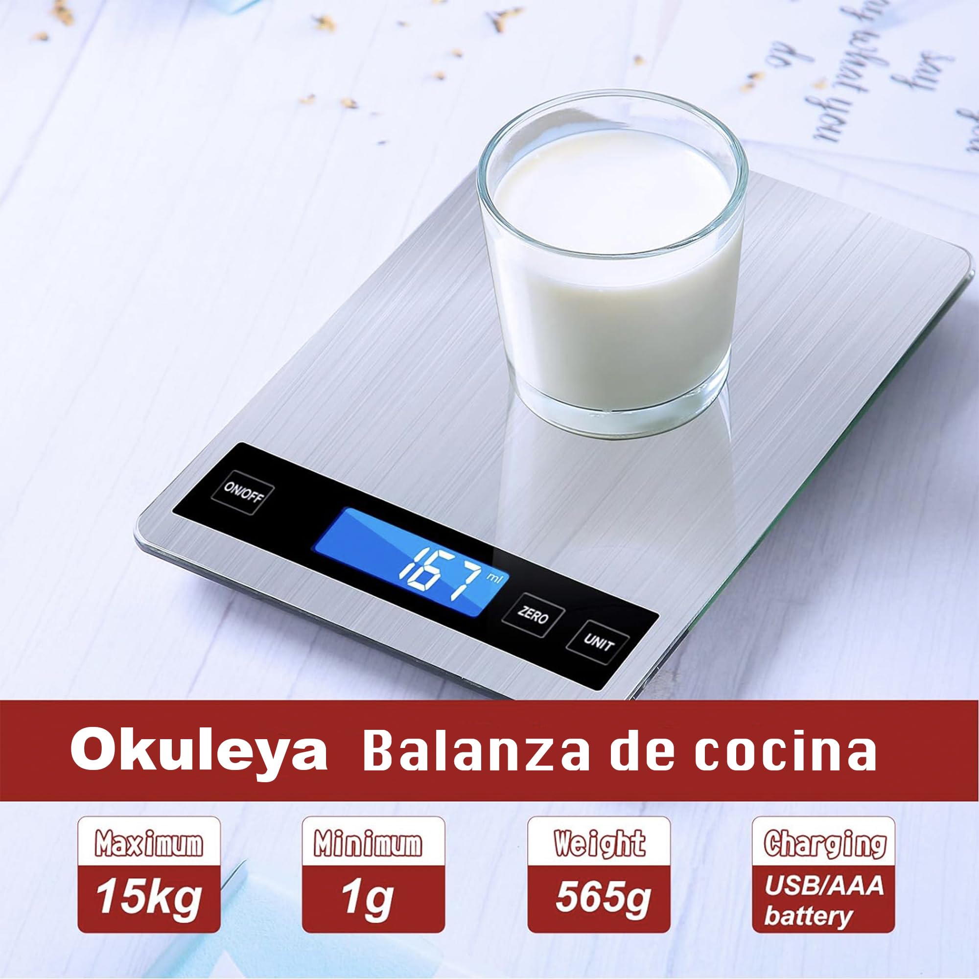 Nouvelle balance de cuisine numérique en bois de haute qualité 5000g Balance éle
