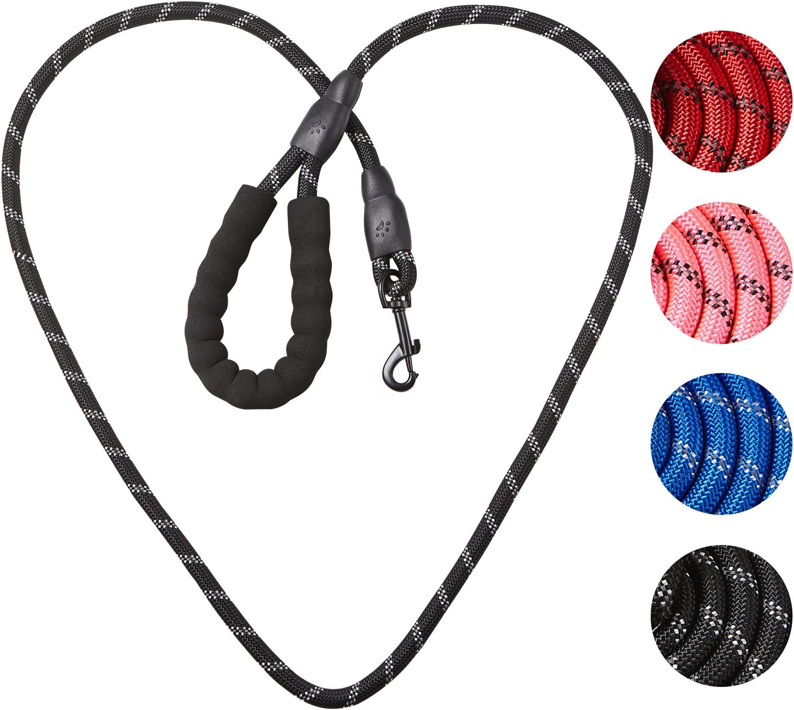 AGOCHIT Dog Leash,Leashes for Small Medium Dogs,NO Tangle 360 Swivel with Comfortable Padded Handle,Reflective Threads Bungee Dog Lead for Walking Hunting and Camping Yard(Small, Black)