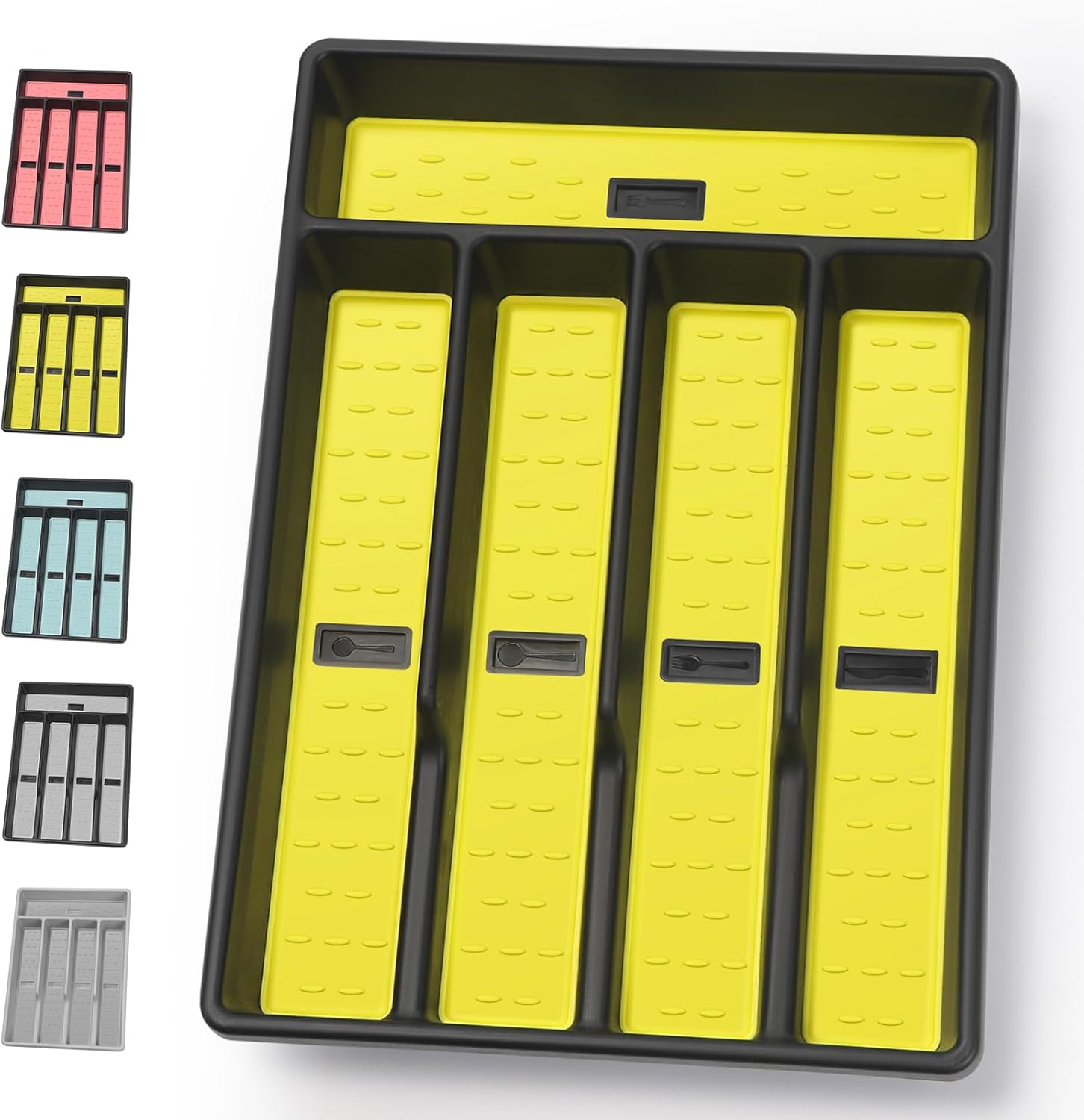 Silverware Organizer with Cutlery Icons，Silverware Tray