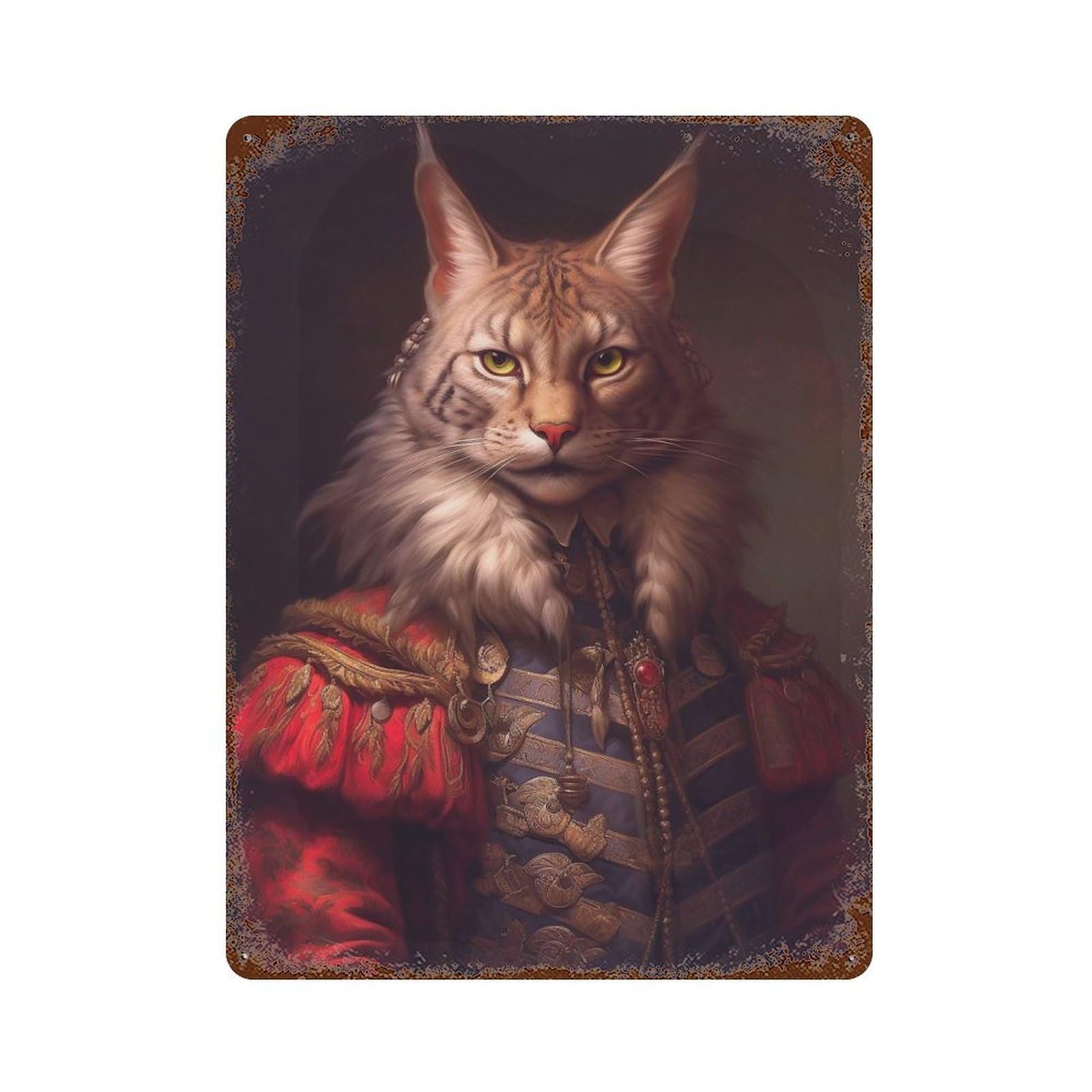 Lynx Poster Rustic Tin Plaque 15.7"x11.8", for Shed, Workshop And Garage Wall Decor, Rustic Home Decor
