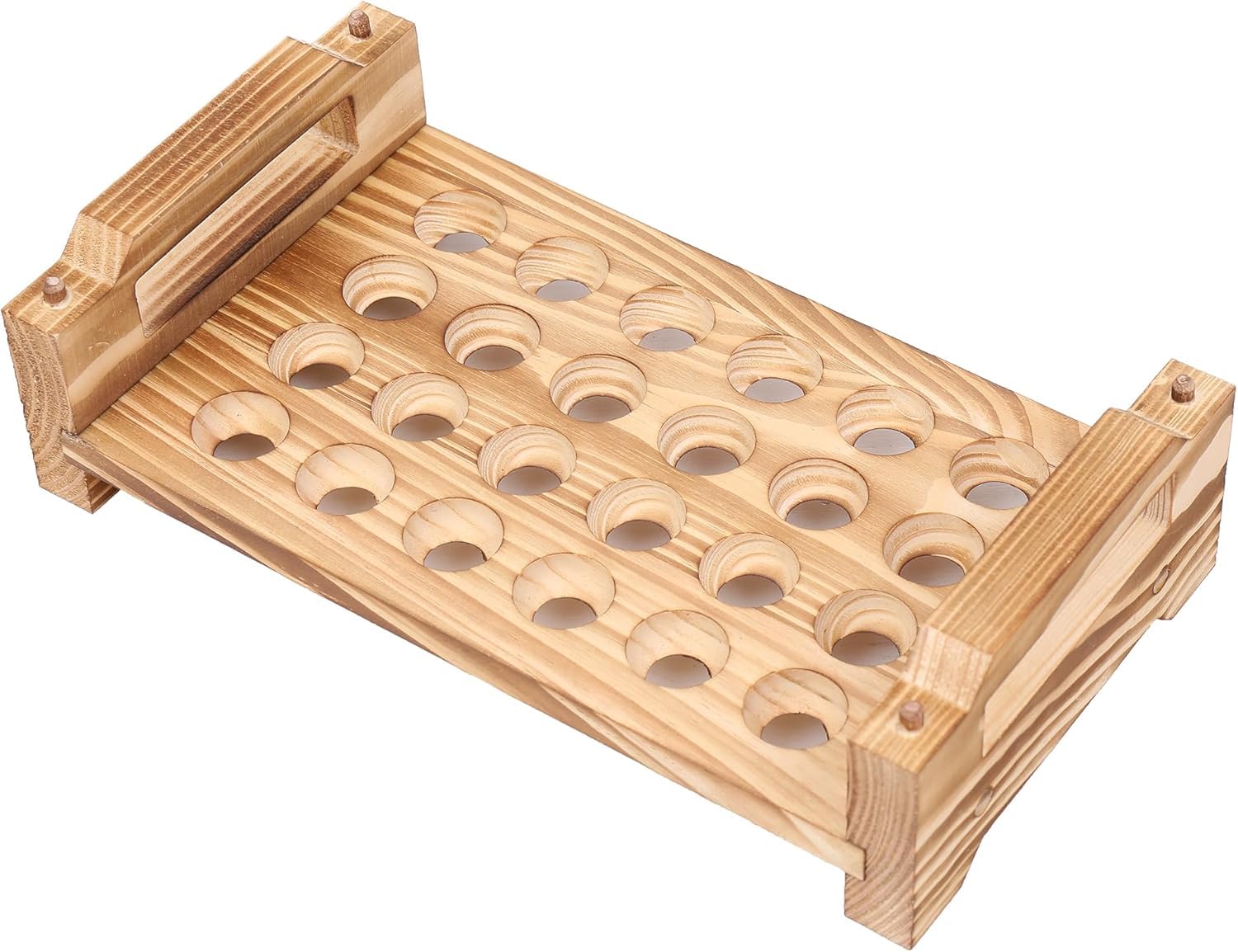 Support d'œufs de caille en bois à 2 niveaux empilables pour 48 œufs frais, organisateur d'œufs de caille rustique pour décoration de cuisine