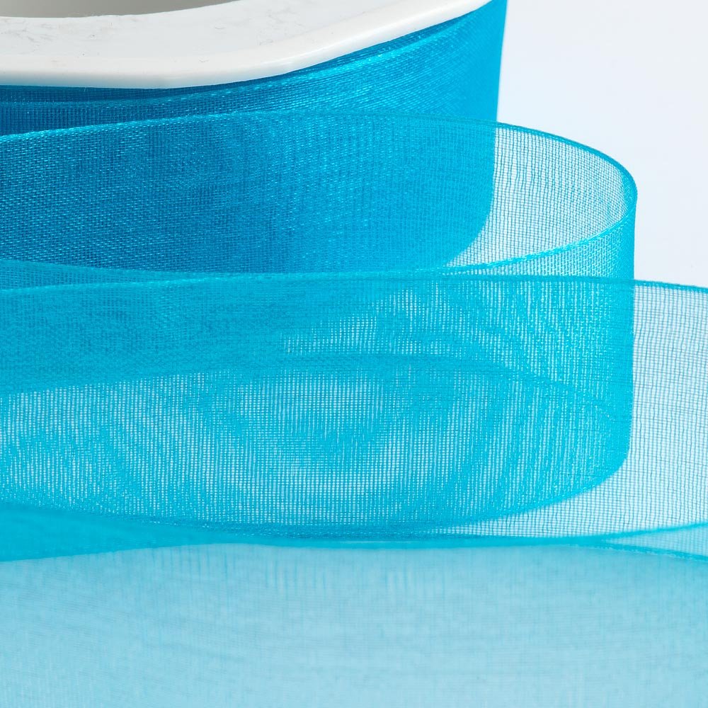 Italian Options Organza Chiffon Ribbon, Sheer Organza Ribbons for Gift Wrapping, Presents, Crafting, Wedding, Flower Bouquets, Birthday, Decorations, Décor, 25mm x 20 Metre Roll, Turquoise