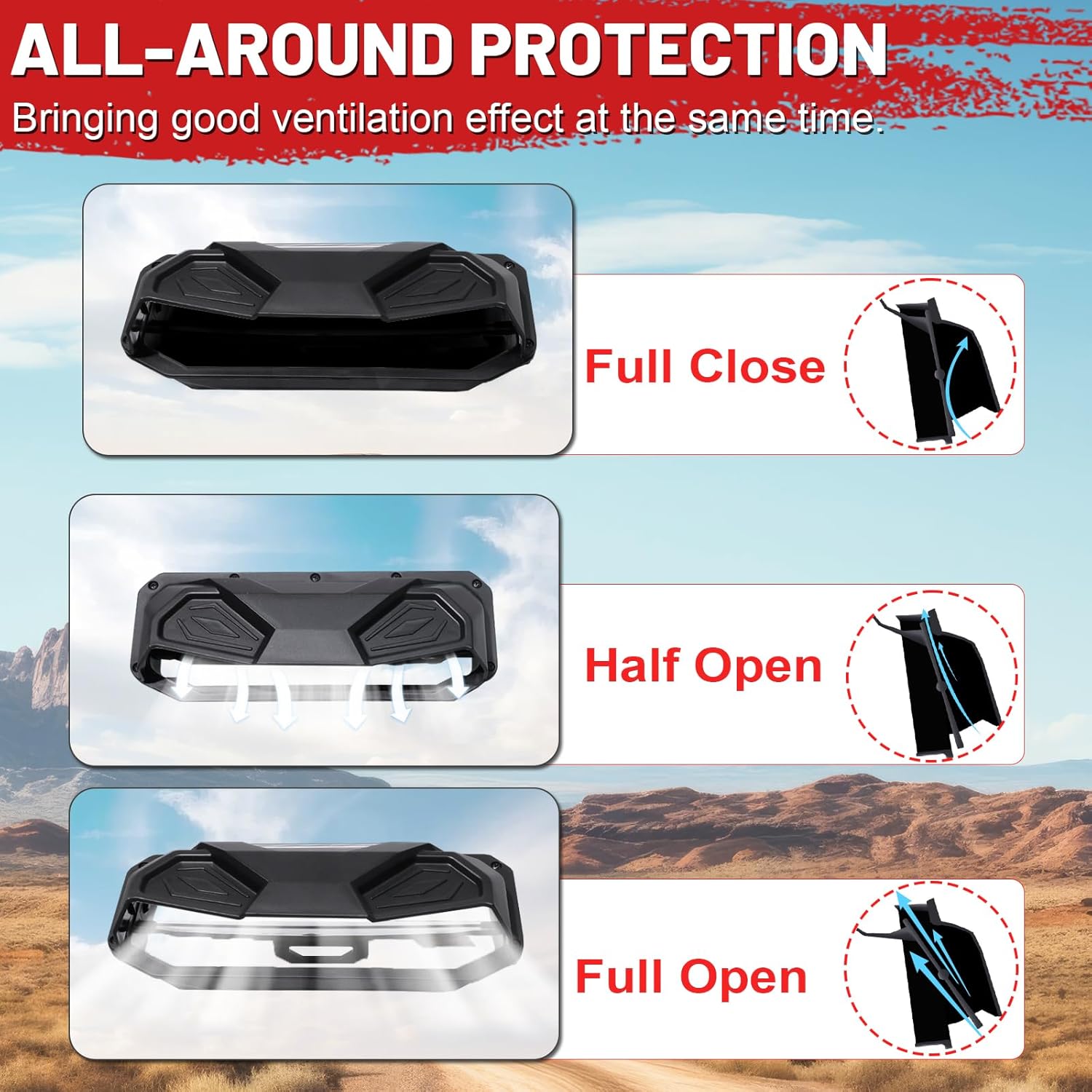 StarknightMT Wolverine Vent Windshield Scratch-Resistant Compatible with 2021-2026 Wolverine RMAX 1000 2/4 X2/ X4 850/1000 Accessories Waterproof Clean All Protection Window Used with Hard/Soft Roof