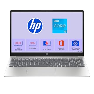 HP 15, 13th Gen Intel Core i3-1315U (8GB DDR4, 512GB SSD), FHD, Micro -Edge, Anti-Glare, 15.6''/39.6cm, Win11, M365* Office24, Silver, 1.59kg, fd0624tu, FHD Camera, UHD Graphics Laptop