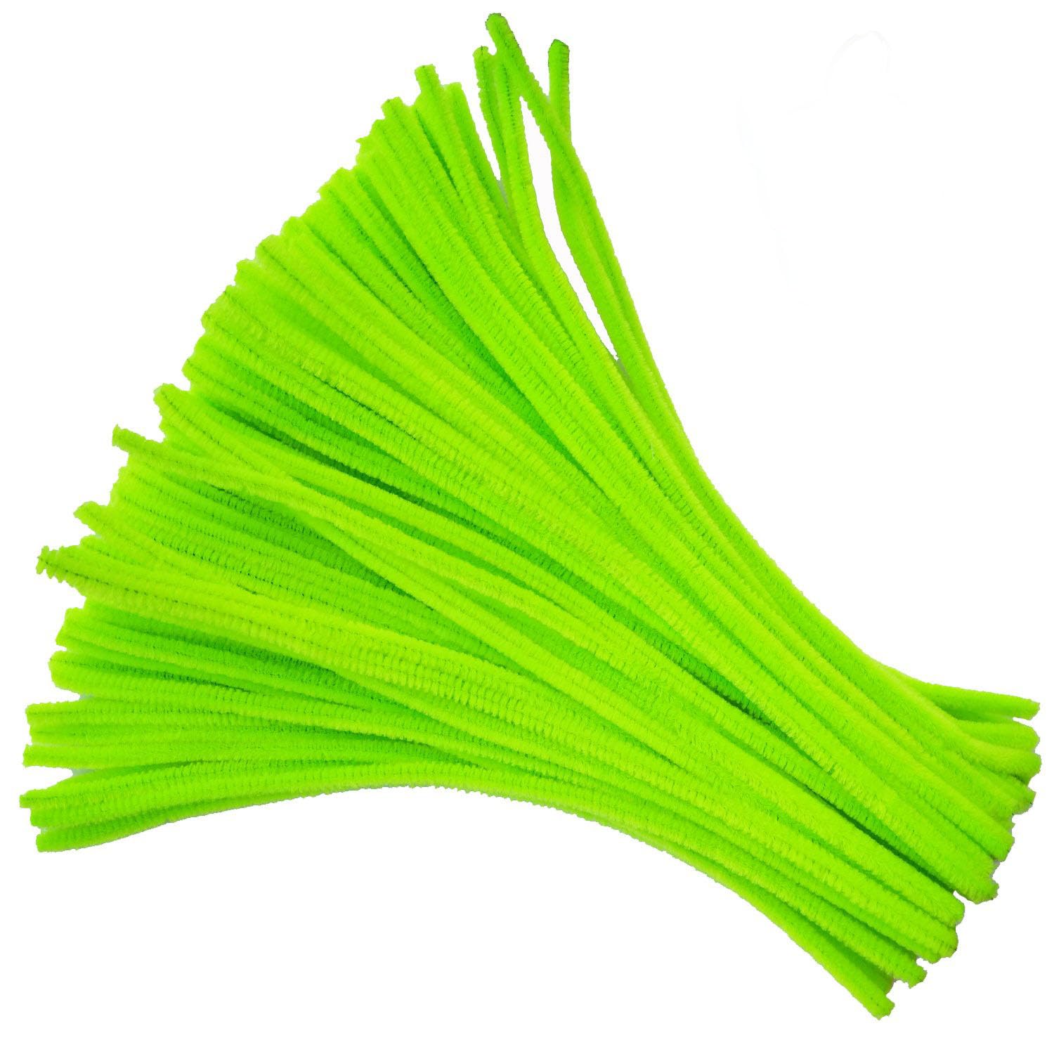 Carykon Super Fuzzy Chenille Stems Pipe Cleaners, Pack of 100 (Light Green)