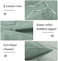 Vista 175 de NEXHOME PRO Funda de edredón Twin XL 100% algodón lavado, transpirable, duradera, texturizada, similar al lino, juego de ropa de cama para el hogar