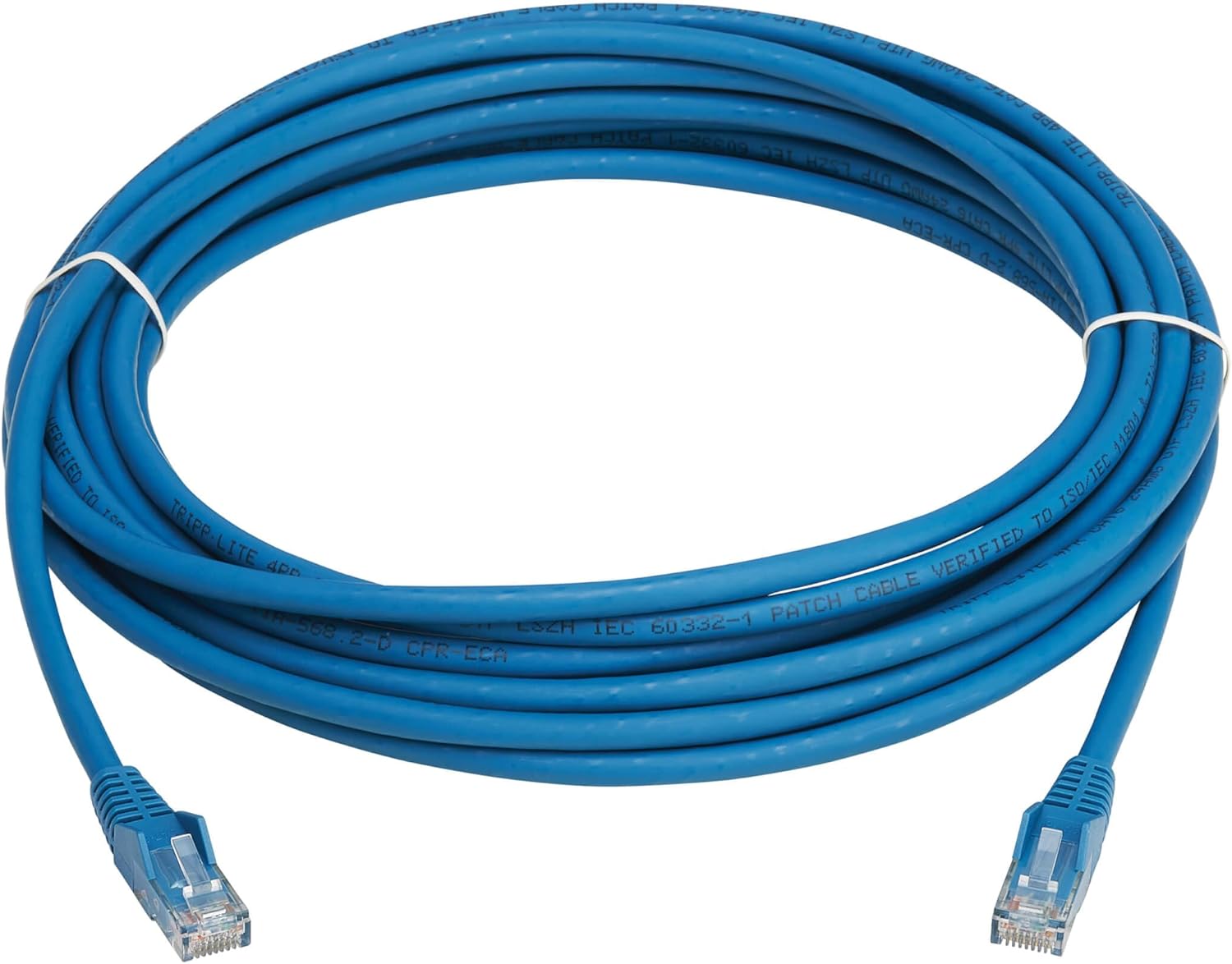 Tripp Lite Cat6 RJ45 PoE Gigabit Ethernet Cable, 23 Feet / 7 Meters, Flame-Resistant LSZH Jacket, Blue, Snagless, Power Over Ethernet, Male-to-Male, Patch LAN Cord, (N201L-07M-BL)