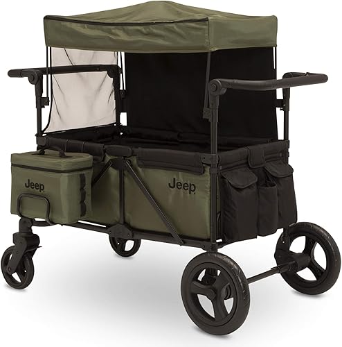 Miniatura 11 de Jeep Deluxe Wrangler Cochecito Wagon con bolsa enfriadora y organizador para padres por Delta Children, negroverde