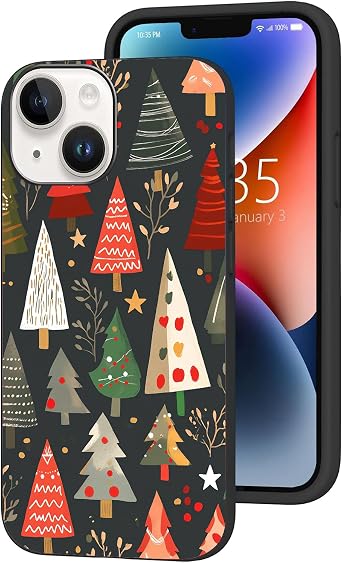 Compatible for iPhone 13 Case, Colorful Christmas Tree Slim Fit Soft TPU Shockproof Protective Cover Case Gift for Women Girl