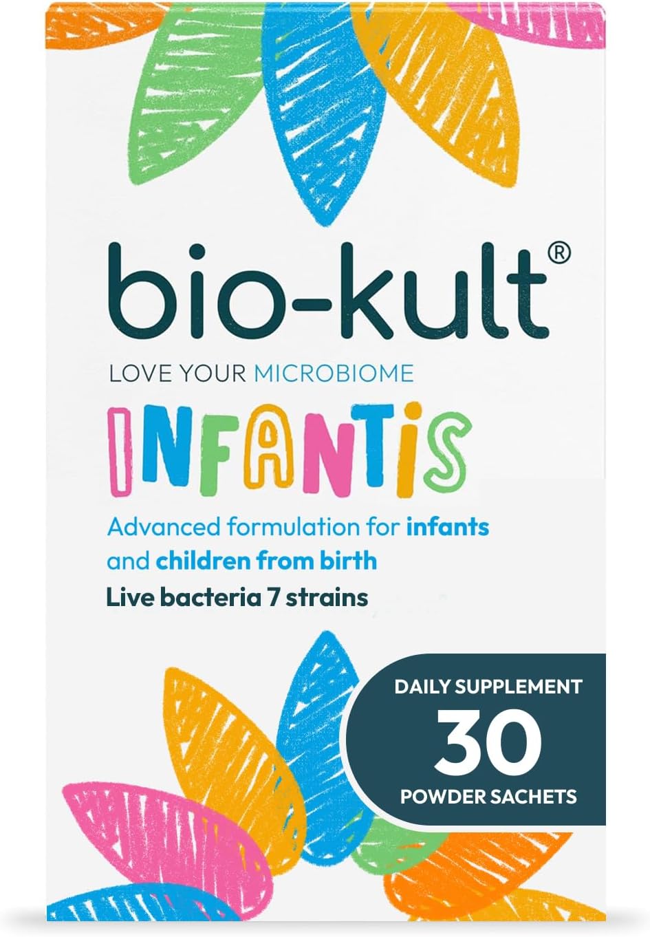 Bio-Kult Infantis Gut Health Probiotics for Kids and Babies| 7 Strains + FOS, VIT C | Immune Support | 30 Sachets