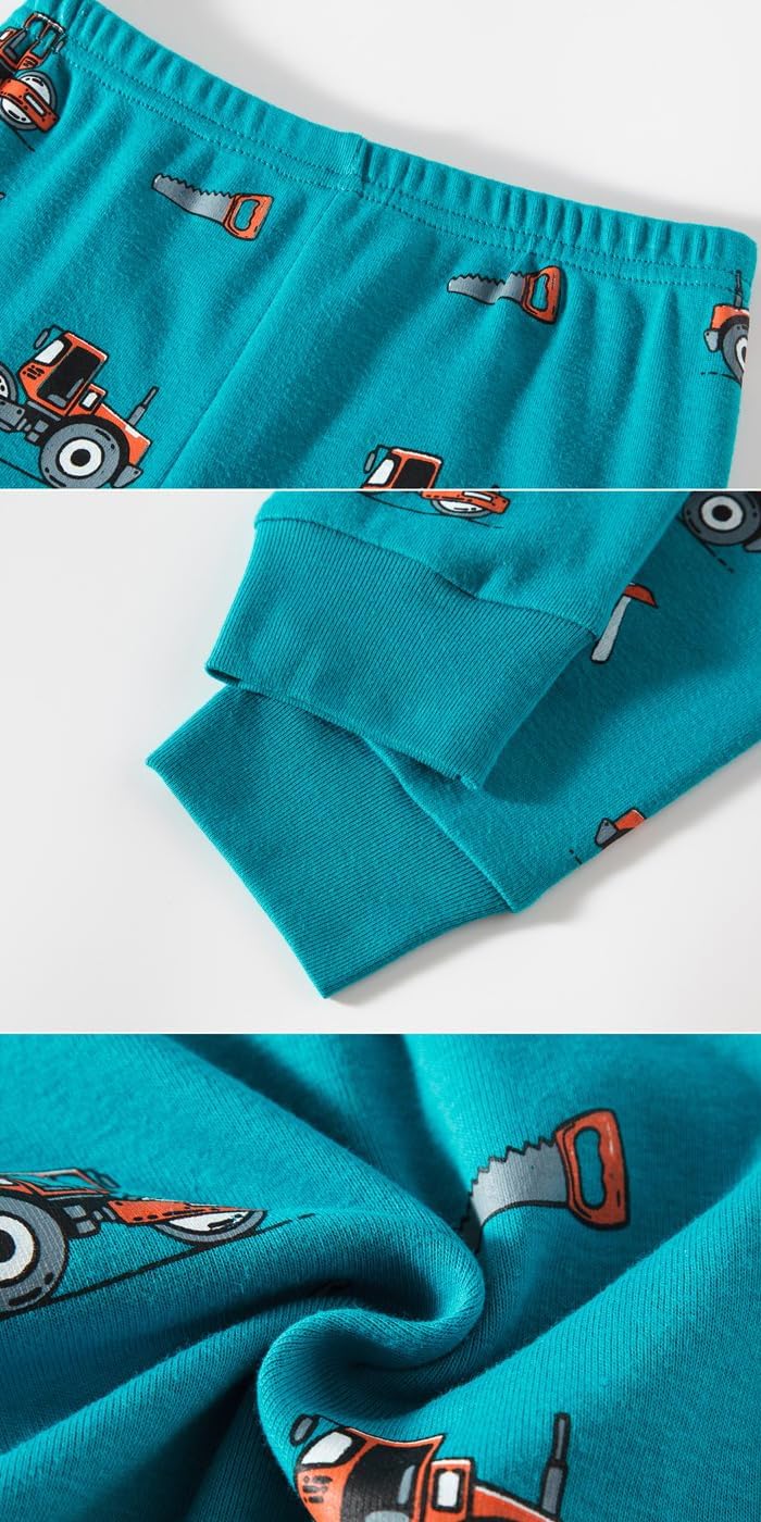 Cotton 4 Piece Pajamas Boys Long Sleeve Sets Toddler Boys Pjs Kids Sleepwear Sets - Image 7