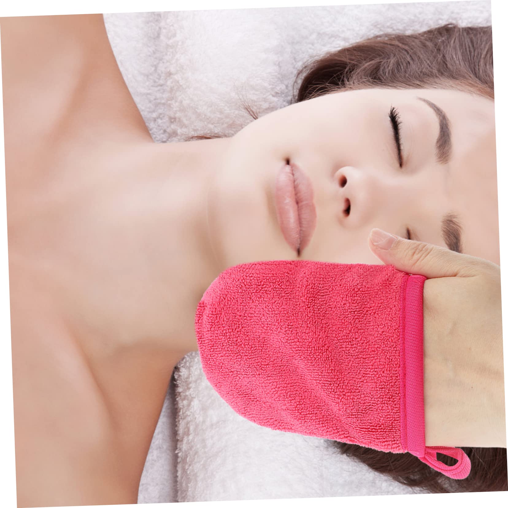 CALLARON 14 Sätze Handschuhe Waschen Gesichtsreinigung Ölig Handschuhe Reinigen Gesichts- Abschminkhandschuhe Handtücher Gesichtsmuster Make -up -entferner Superfeine Faser 4 Stück * 14