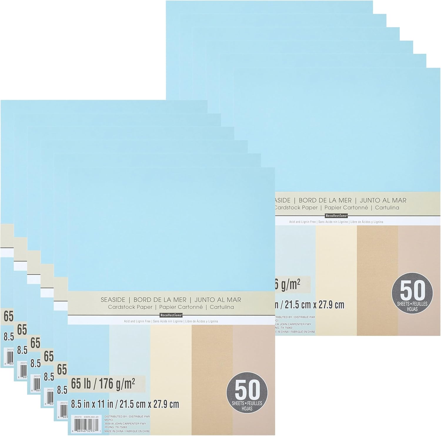Recollections 600 Sheets Seaside 8.5" x 11" Cardstock Paper - Acid and Lignin Free Paper for Scrapbooks, Arts & Crafts - Bulk Pack
