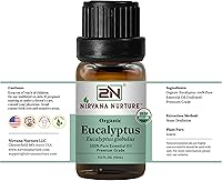 Vista 7 de Aceite esencial de eucalipto Nirvana Nurture 100% puro de grado terapéutico premium, sin diluir - Difusor de aromaterapia para calma y relajación