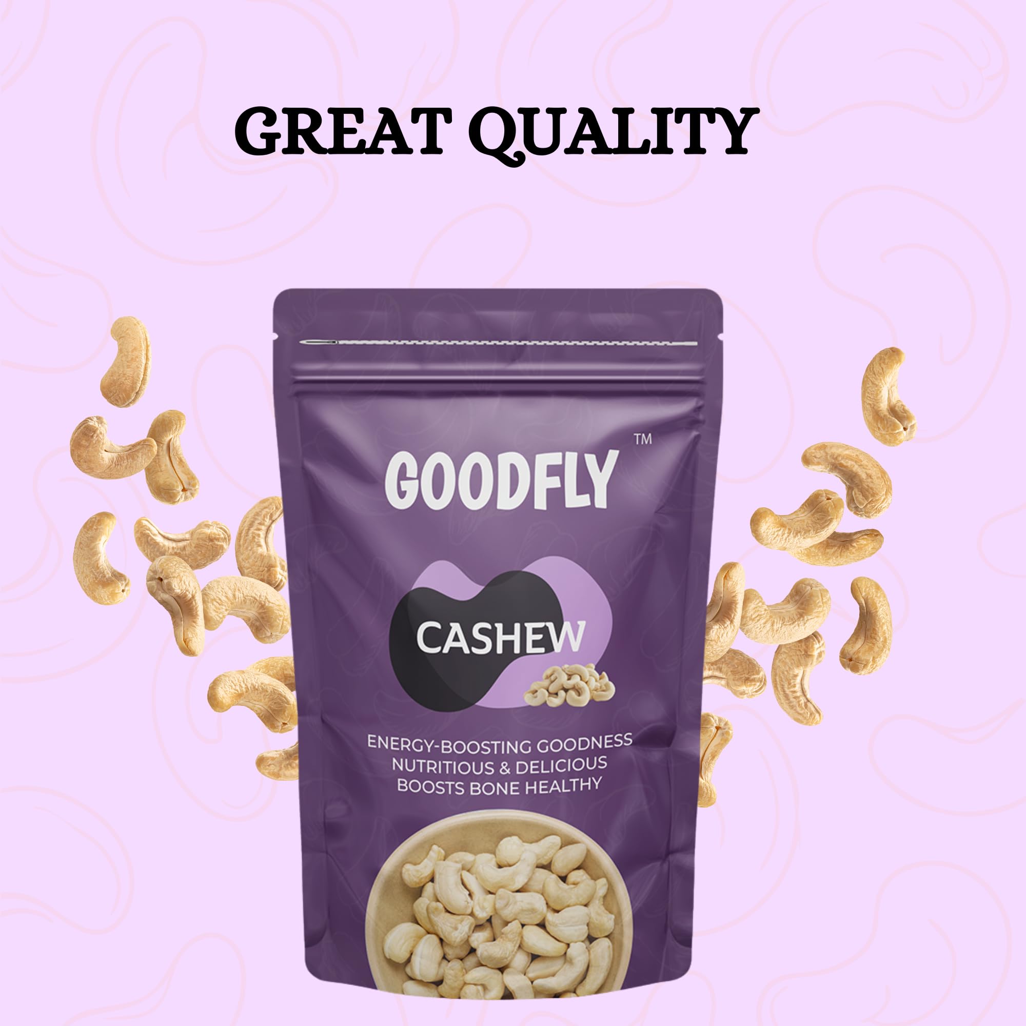 DELIGHT JUNCTION All Natural High Protein Delicious & Tasty 250 gm Cashews for Baking Smoothies & Nutritious Meals Design-3 3