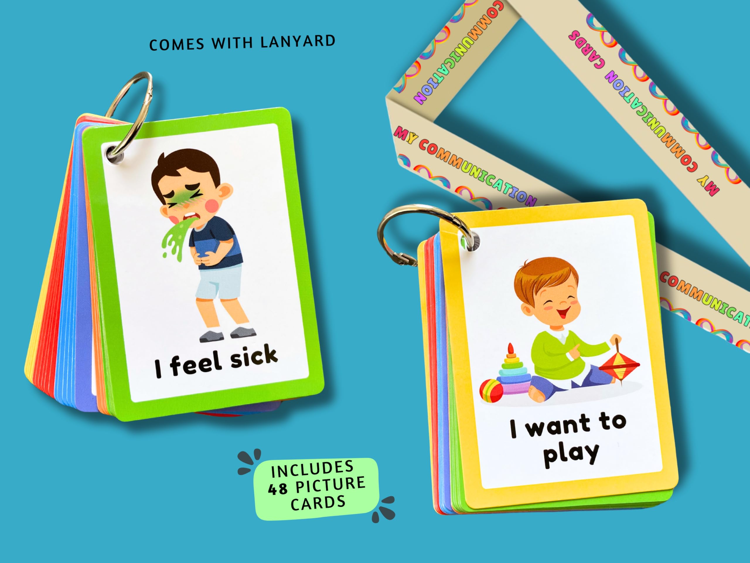 Communication Cards for Non Verbal Children and Adults Autism Special Needs Visual Aid Communication Speech Delay Flash Cards - Image 4