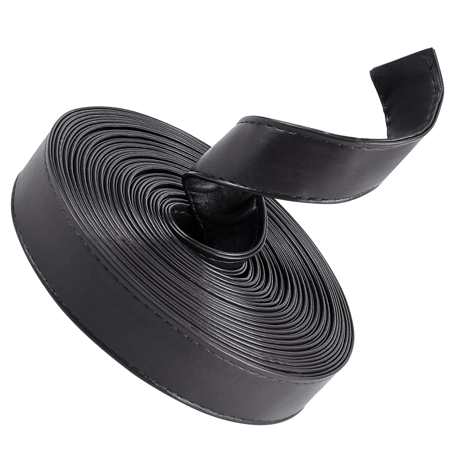 GORGECRAFT 5M Strisce In Pelle A Doppia Faccia Larghezza 25mm Borsa A Tracolla Cinturino In Pelle Rotolo Cordino In Pelle Liscia Nera Corda Piatta per Artigianato Fai Da Te Abbigliamento Realizzazione