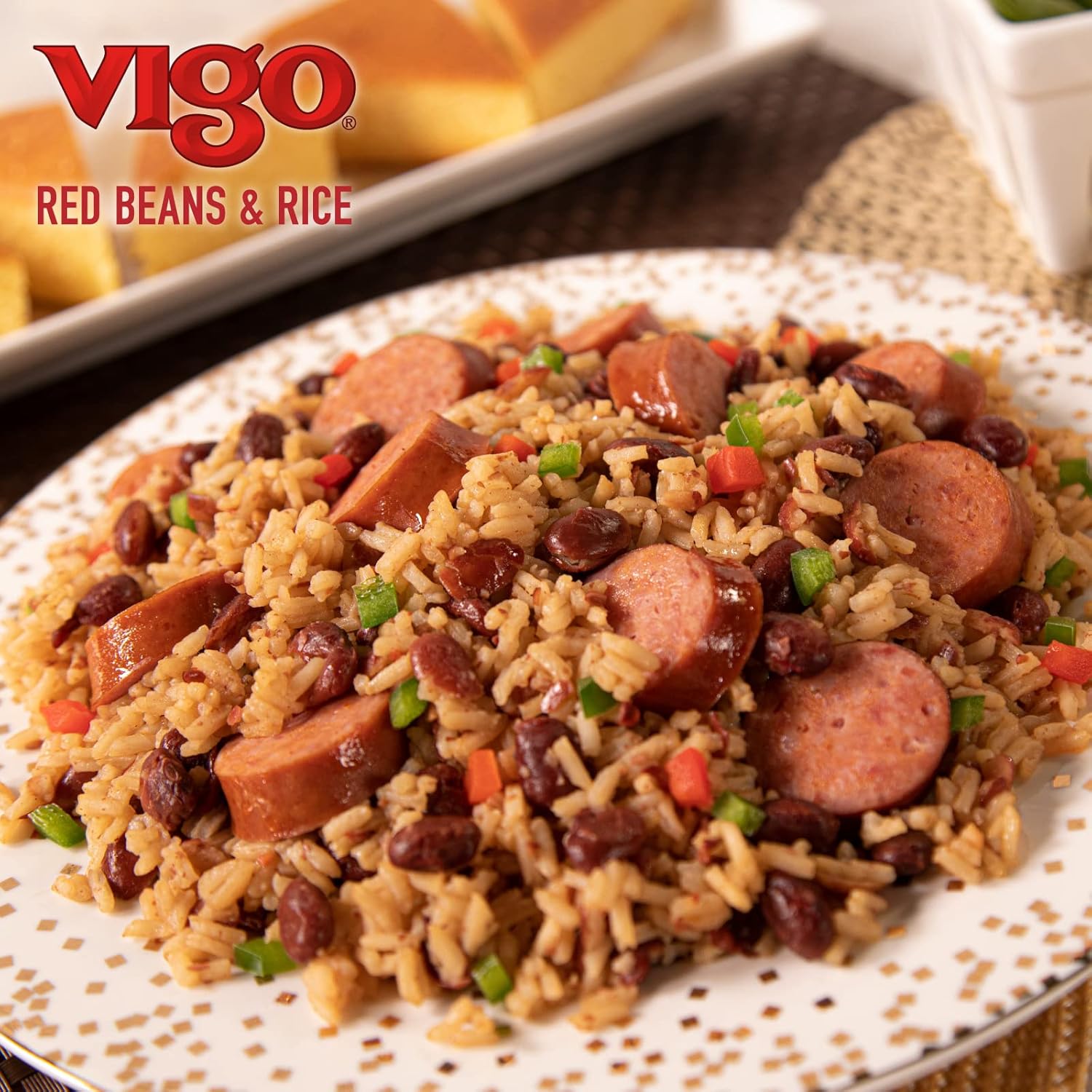 Vigo Authentic Red Beans & Rice, Low Fat, 8oz (Red Beans & Rice, Pack of 12)
