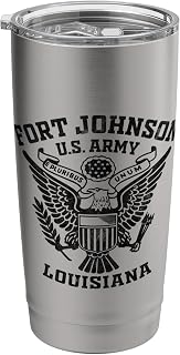 Fort Johnson US Military Base Louisiana LA Ft Johnson Gifts Stainless Steel Insulated Tumbler