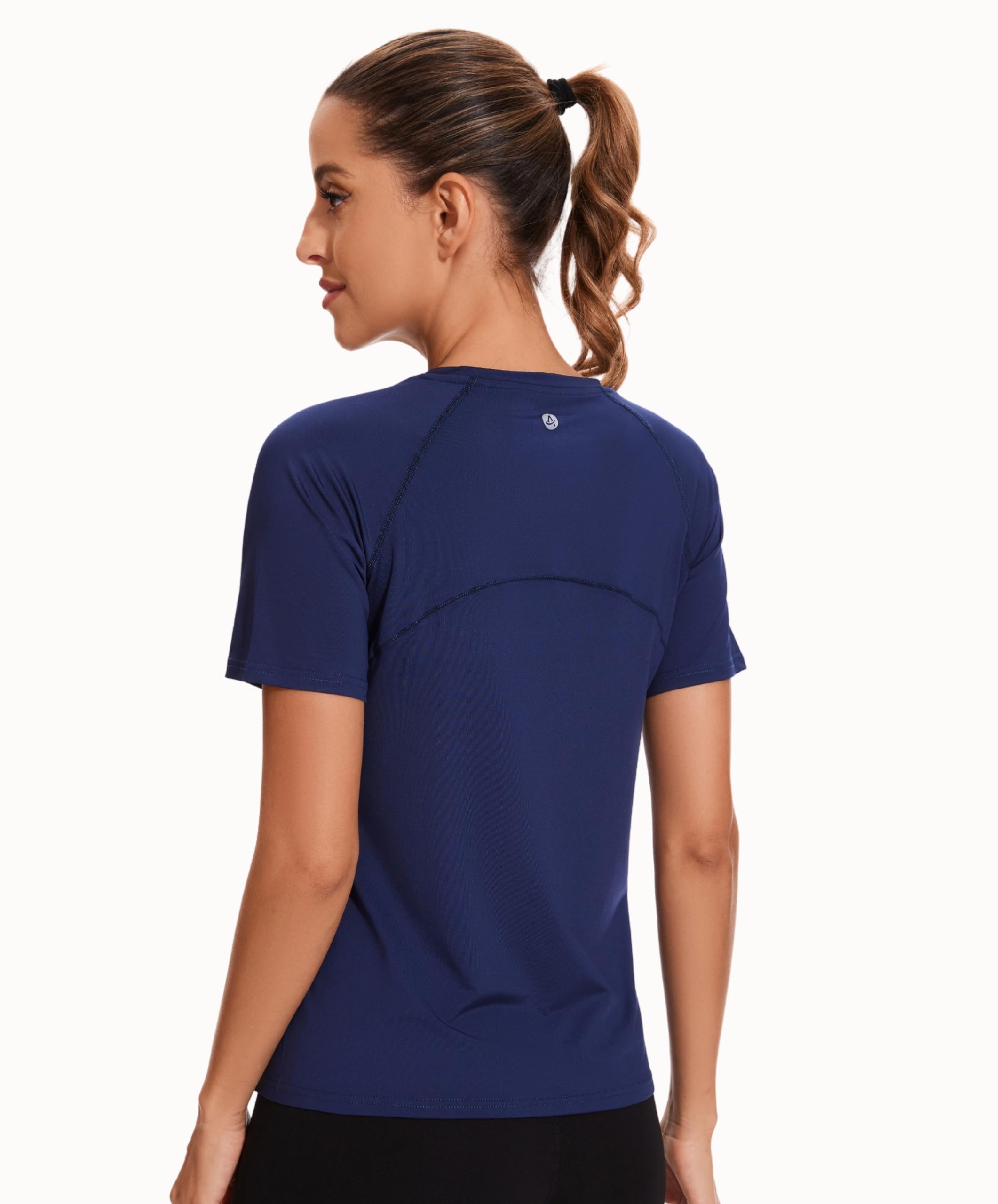 AMZSPORT Camiseta Deporte Mujer Top Running Fitness Manga Corta