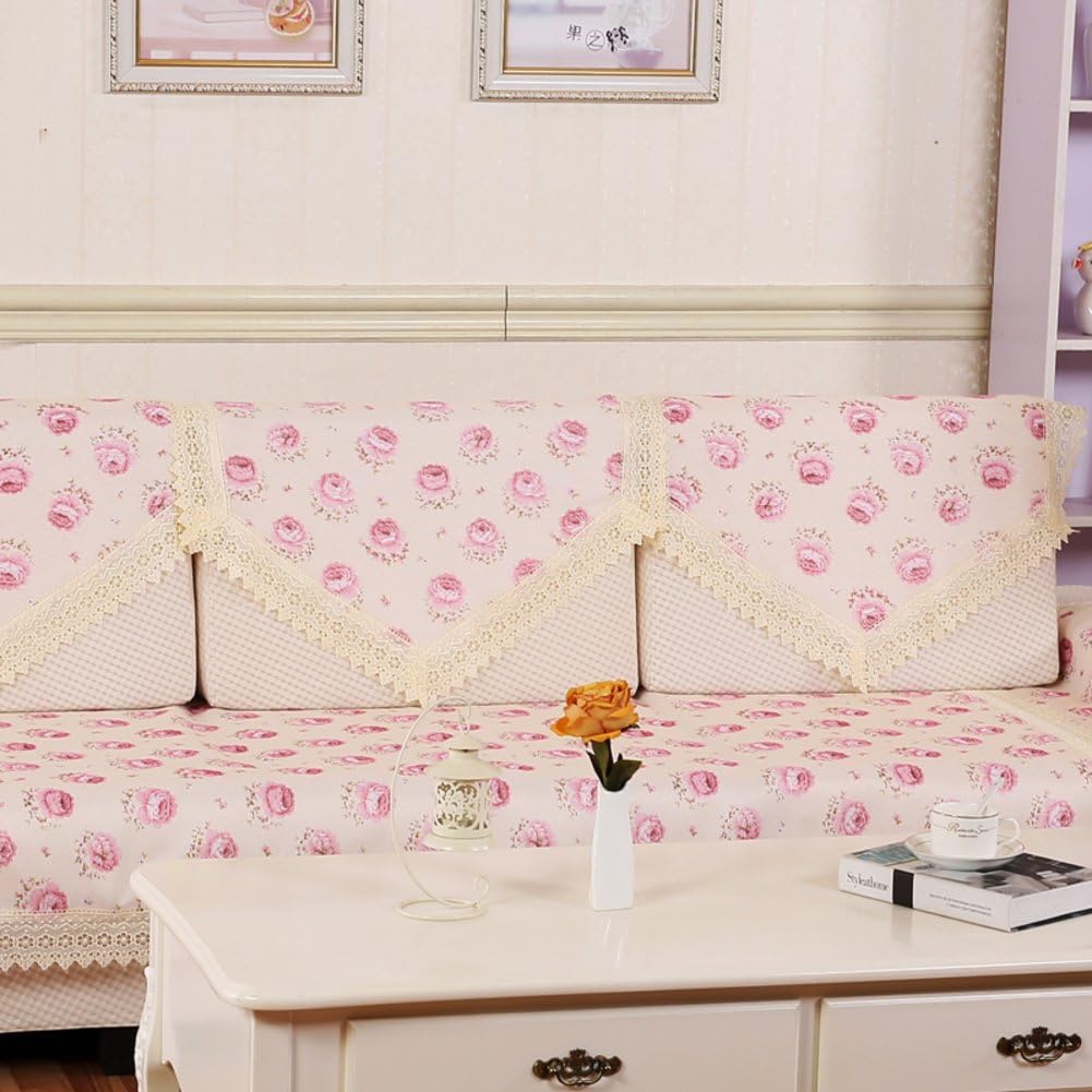 JINGJIE Pastoral style Sofa back towel, Fabric Sofa cloth Arm Dust towel Sofa cushions-A 58x77cm(23x30inch)