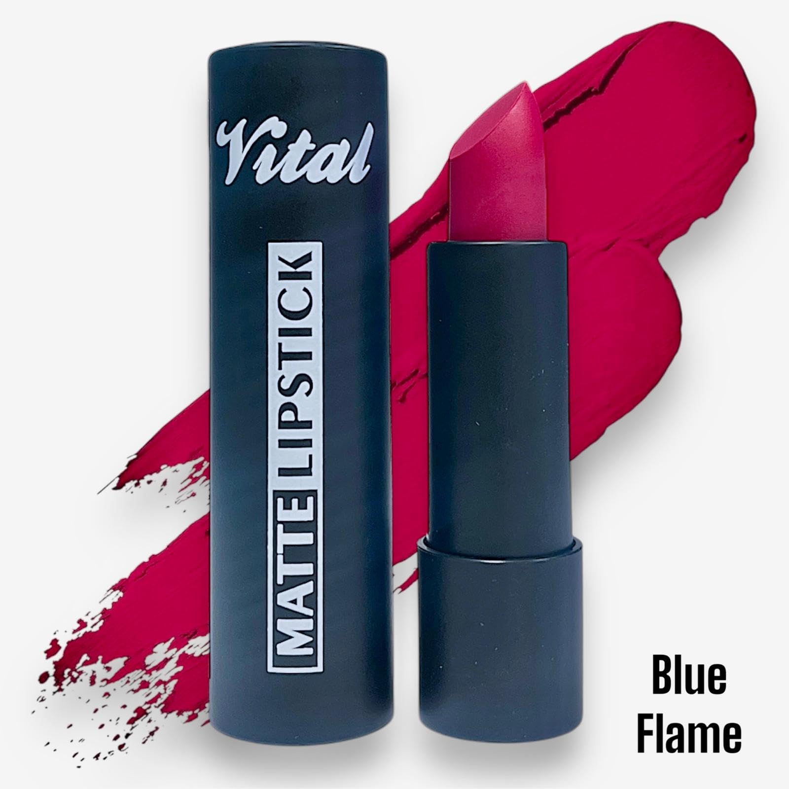 Vital Horizon Matte Lipstick - 27 Rich Shades - Long-Lasting, Waterproof, Non-Drying Formula (Blue Flame) - Image 2