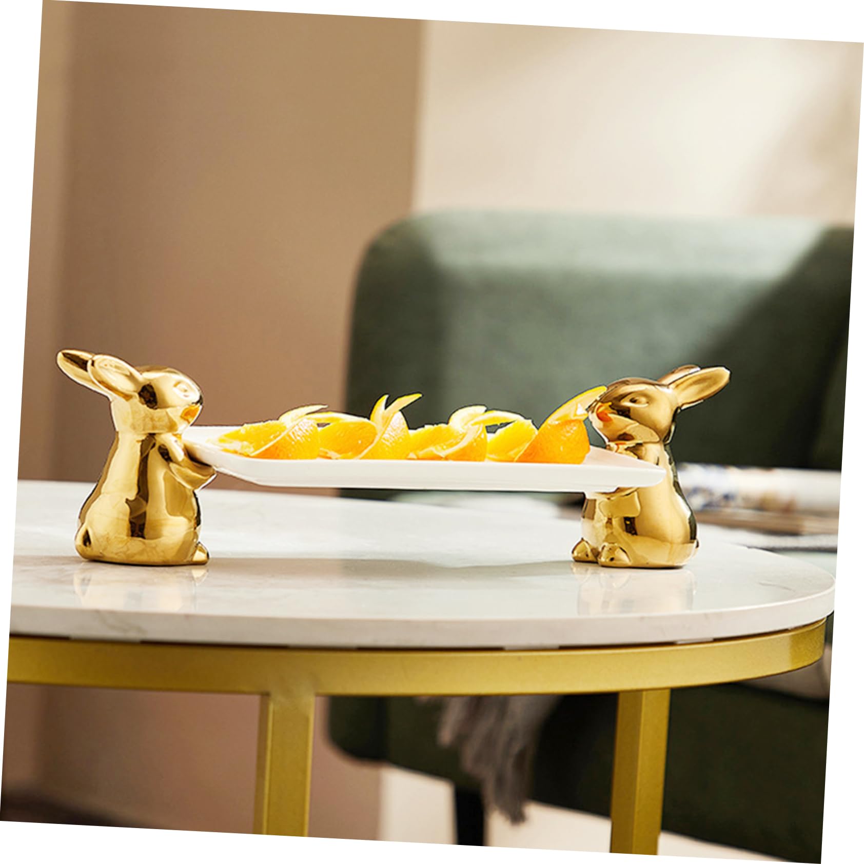 Vassoio per Alimenti in Ceramica Decorazione Forma di Coniglietto Vassoio per Snack e Dessert Adatto per Frutta Secca Caramelle e Piccoli Oggetti Design Decorativo per Esposizione