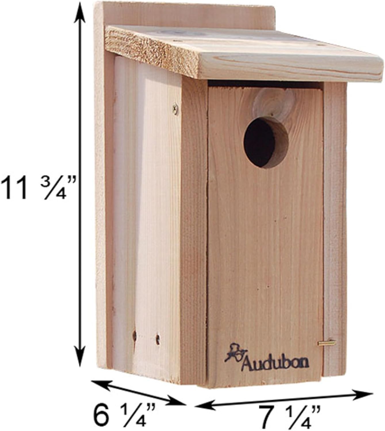 Audubon Cedar Bluebird House with Pole & Hole Protector – Durable Cedar Birdhouse with Mounting Bracket & Steel Guard – Complete Outdoor Nesting Box Kit for Bluebirds & Small Songbirds