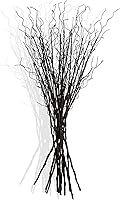 FLOERVE 12pcs Artificial Curly Willow Branches - 30" Bendable Brown Twig Stems for Vases, Weddings, Crafts & Home Decor
