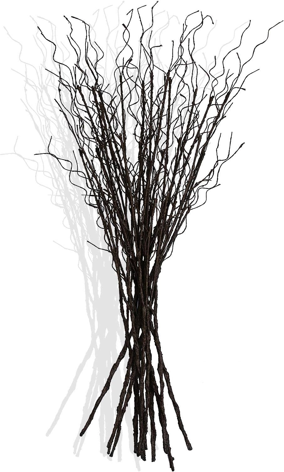 12 Pcs Artificial Curly Willow Branches Plants Decorative Brown Twig Stems Spray Tall for Vase DIY Crafts Wedding Floral Arrangement Home Decor Indoor