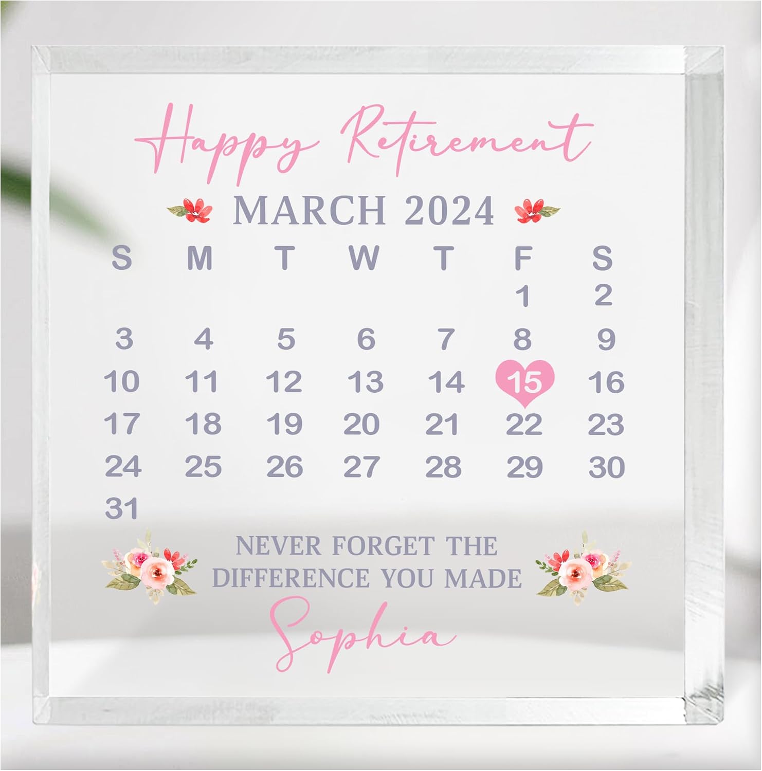 HYTURTLE Personalized Acrylic Shaped Plaque Retirement Gifts For Women - Religious Retirement Gifts For Retired - Table Decor Remembrance Keepsake Gifts For Coworker Teachers Nurses Graduation